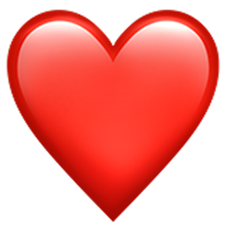 Glossy red heart emoji with a shiny highlight on the top right.